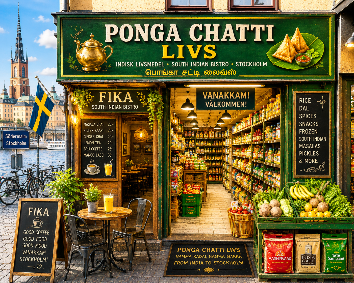 Ponga Chatti Livs storefront in Stockholm